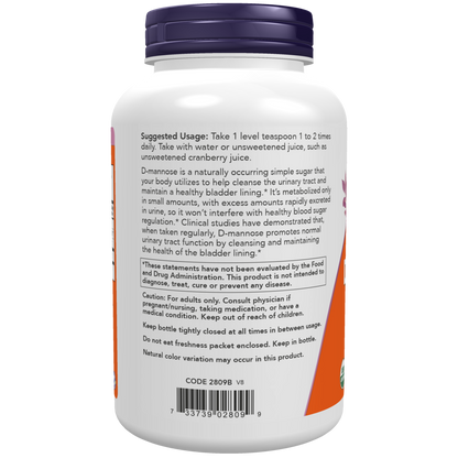 D-Manosa, Polvo Orgánico y Puro (6 oz)/ D-Mannose, Organic & Pure Powder