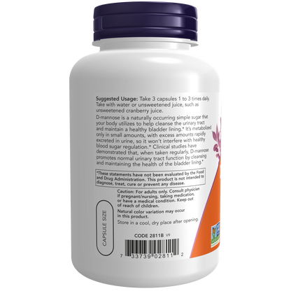 D - Manosa 500 mg (120 Vegcaps) / D-Mannose 500 mg