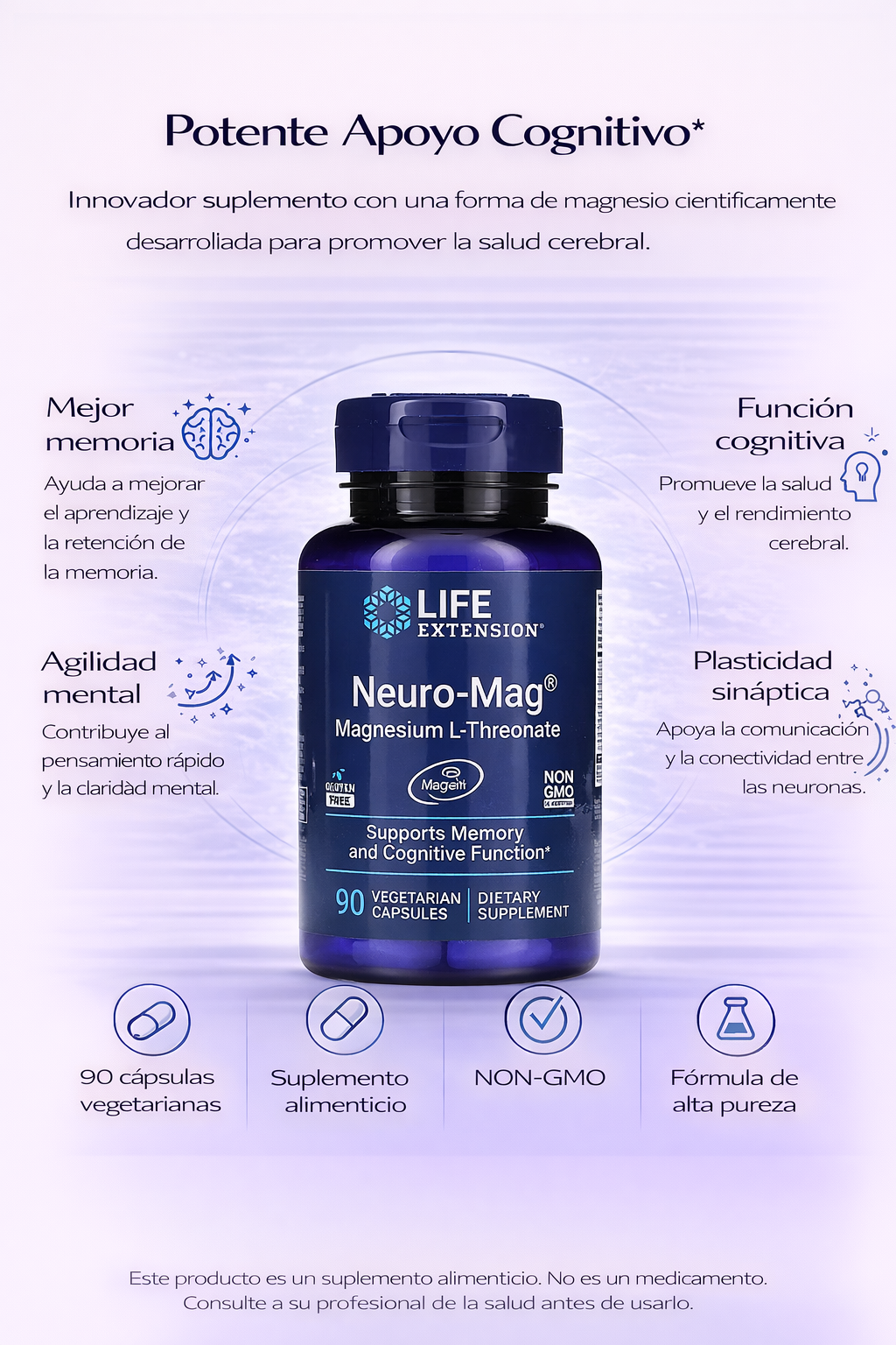 Neuro-Mag magnesio L-treonato (90 vcaps) / Neuro-Mag Magnesium L-Threonate (90 vcaps)