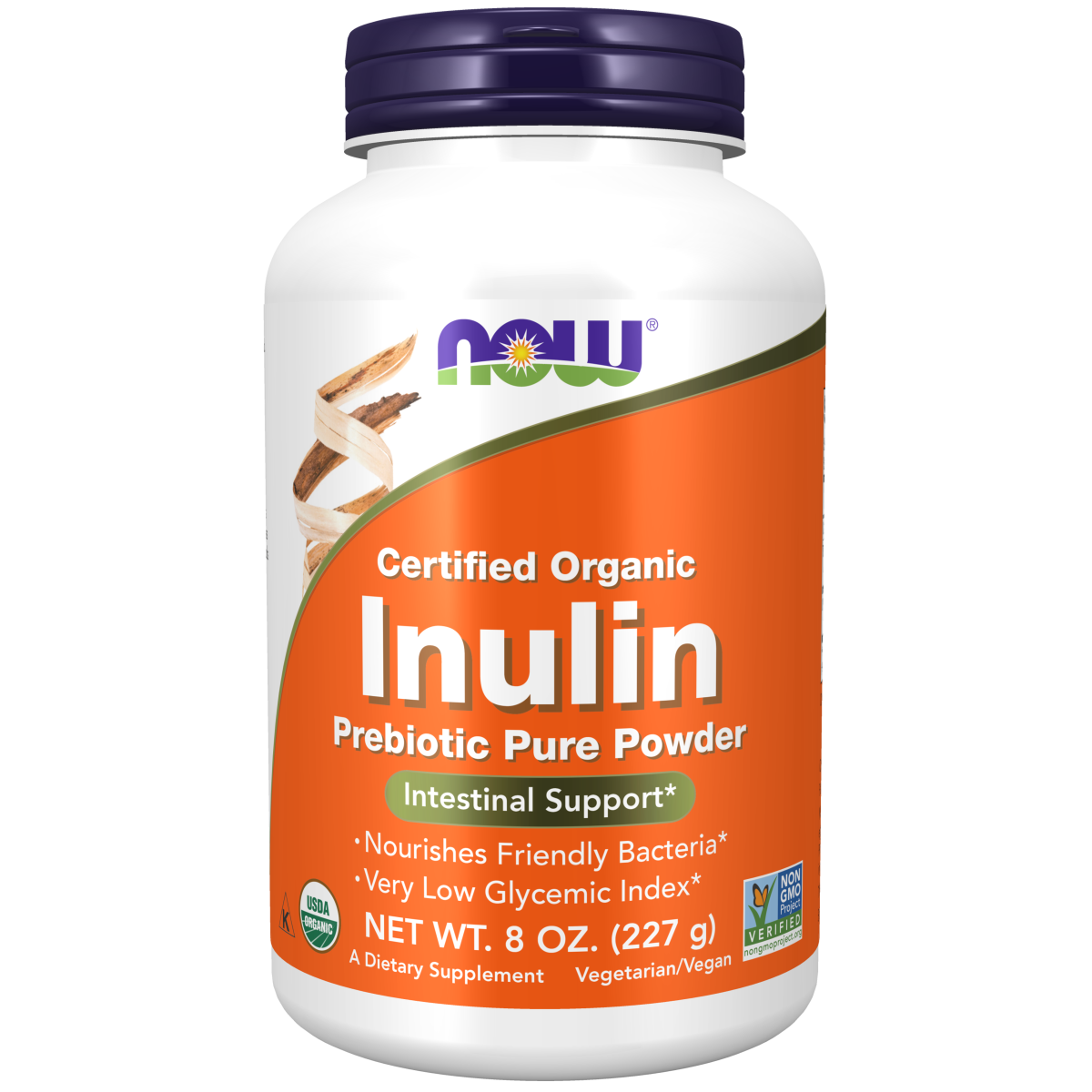 Inulina Prebiótica en Polvo Orgánica 226 g (8oz)/Inulin Prebiotic Pure Powder, Organic
