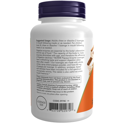 Pastillas de enzimas de papaya / Papaya Enzyme  180 Lozenges