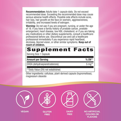 Youthful You - DHEA - 5mg - 60 Cápsulas Vegetales