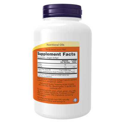 Aceite de linaza vegano 1000mg (120 Veg Caps) / Flax Oil Vegan Formula