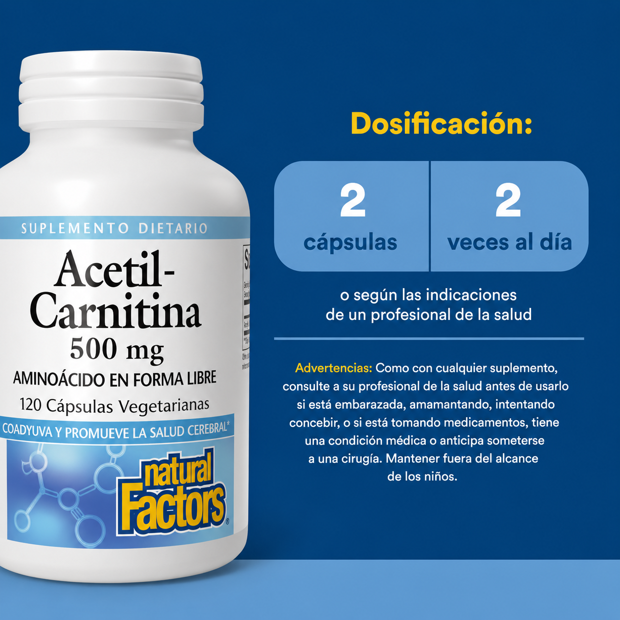 L-Carnitina 500 mg 60 vcap, Natural Factors