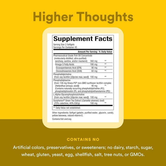 3 Brains® Higher Thoughts® 90 sg, Natural Factors
