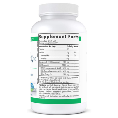 Pro-Omega® CoQ10 EPA 650 mg DHA 450 mg CoQ10 100 mg (120 softgels), Nordic Naturals