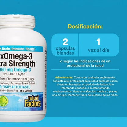RxOmega-3 Ultra Resistencia 2,150 mg EPA/DHA/DPA Enteripure® 60 sg, Natural Factors