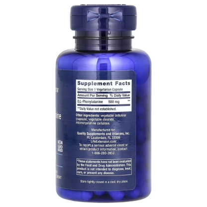 D,L-Fenilalanina 500 mg (100 veg caps), Life Extension
