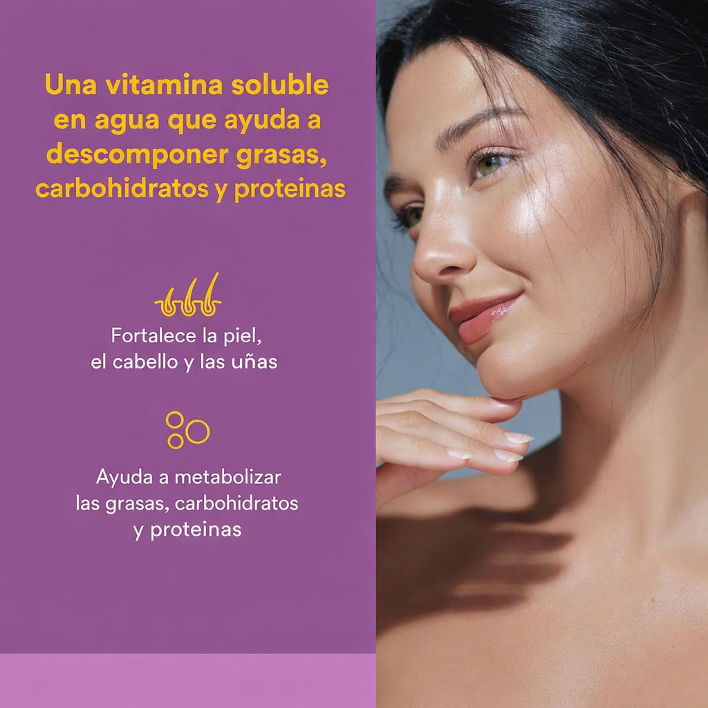 Biotina Extra Fuerza 10,000 mcg 60 vcap, Natural Factors