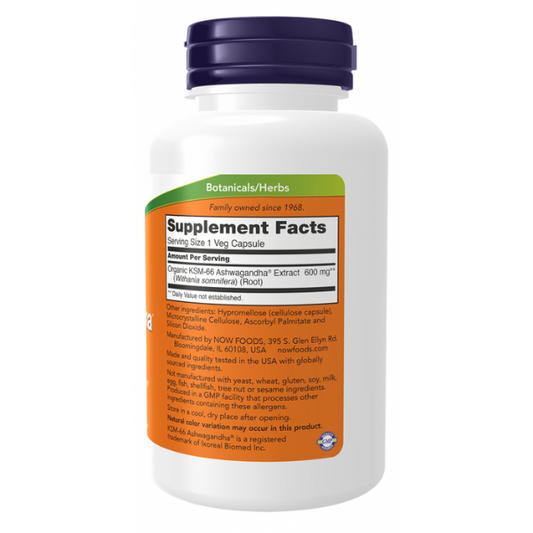 KSM-66 Ashwagandha®  600 mg (90 Cápsulas Vegetales)