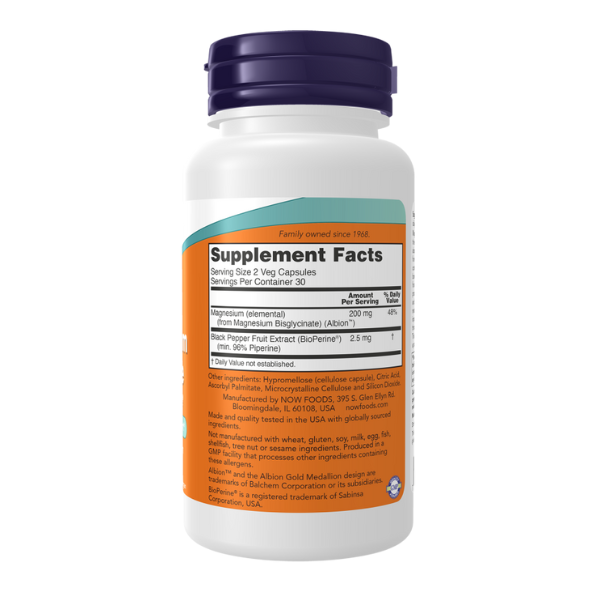 Glicinato de Magnesio con BioPerina® (60 veg caps)