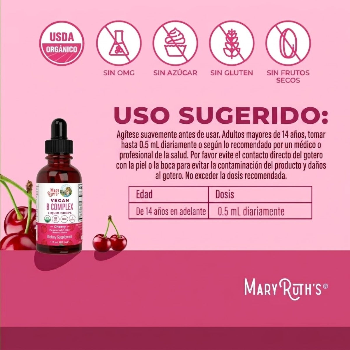 Gotas de complejo B (30ml) / B Complex Drops, Cherry, Org, (1oz)