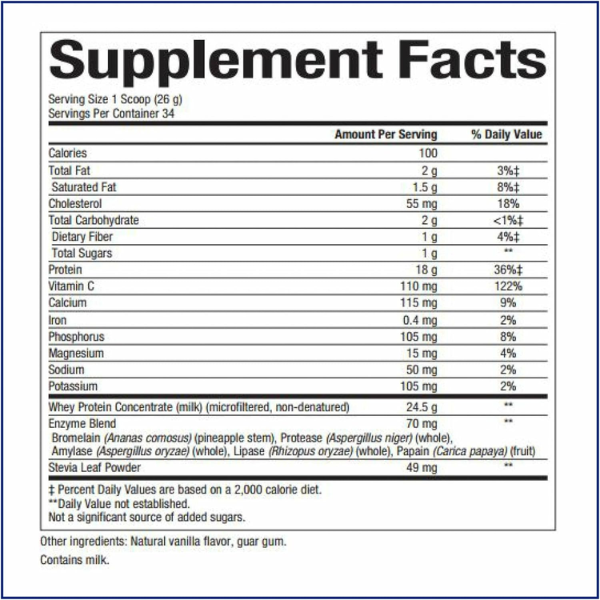 Whey Factors® Proteína en Polvo de Buey Alimentado con Pasto  – Vainilla Francesa 2 lb, Natural Factors