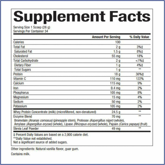 Whey Factors® Proteína en Polvo de Buey Alimentado con Pasto  – Vainilla Francesa 2 lb, Natural Factors