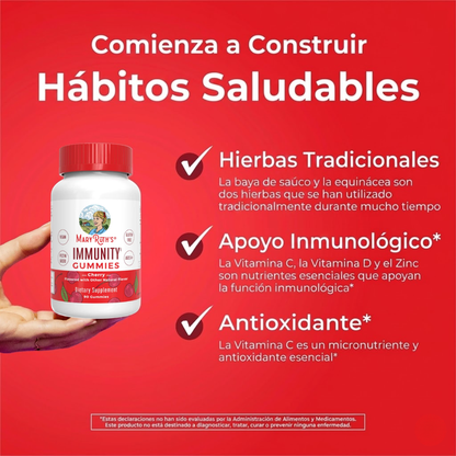 Inmunidad Gomitas, cereza 90gomitas / Immunity Gummies, Cherry, 90 ct