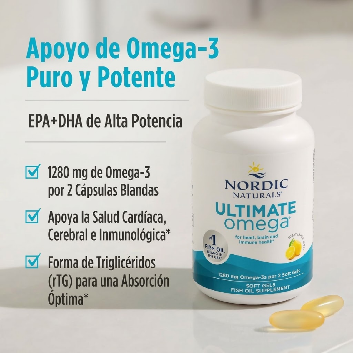 Ultimate Omega - 1,280mg - 60 Cápsulas Blandas