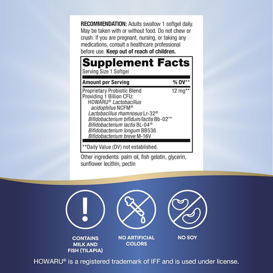 Probiótico Pearls® Complete - Salud Digestiva - Mil Millones de Cultivos - 30 Cápsulas Blandas