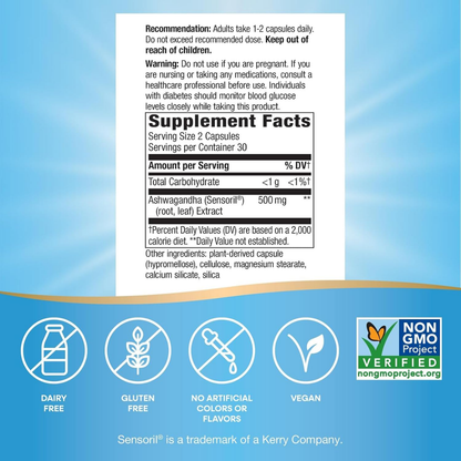 Ashwagandha - Extracto Premium - 500mg - 60 Cápsulas Veganas