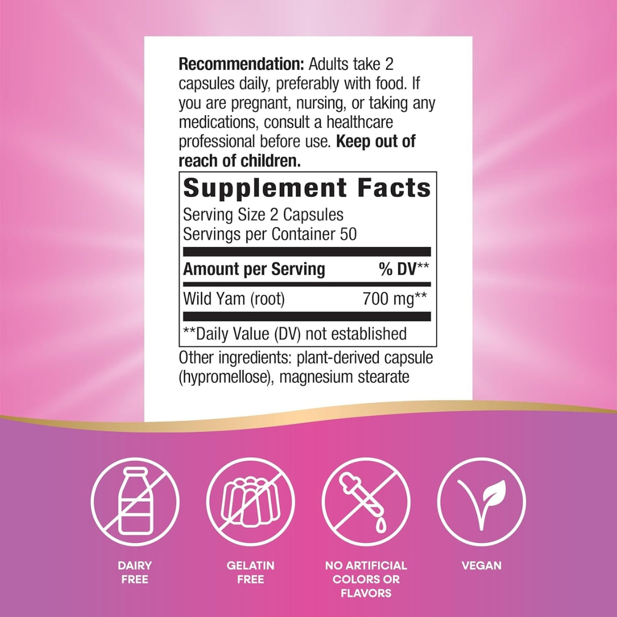Wild Yam 850 mg (100 veg caps), Nature's Way