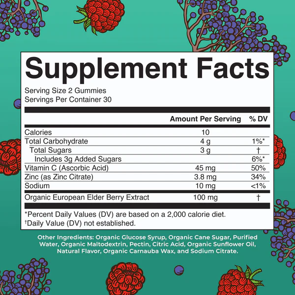 Gomitas orgánicas de inmunidad para niños 60gomitas / Kids Immunity Gummies, Mixed Berry, Org, 60 ct