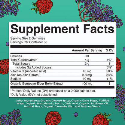 Gomitas orgánicas de inmunidad para niños 60gomitas / Kids Immunity Gummies, Mixed Berry, Org, 60 ct