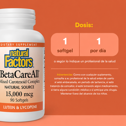 BetaCareAll® 15,000 mcg 90 sg, Natural Factors