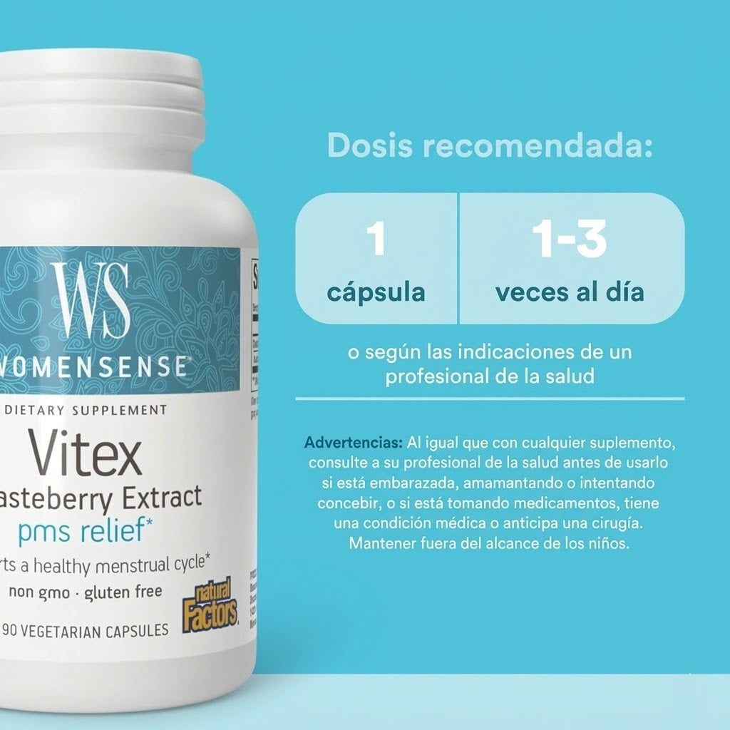 WomenSense® Extracto de Sauzgatillo Vitex 80 mg 90 vcap, Natural Factors
