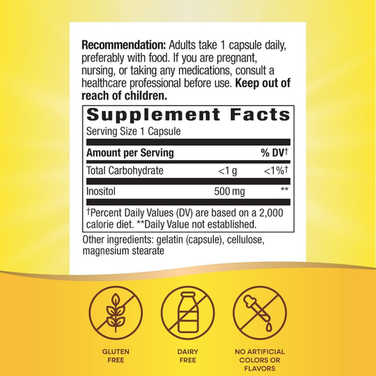 Inositol - 500mg - 100 Cápsulas