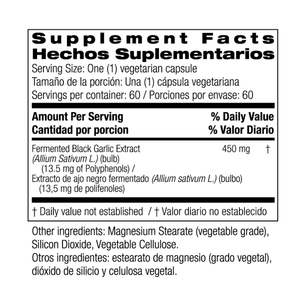 Ajo Negro Fermentado 450 Mg (60 Capsulas), Bio Nutrition