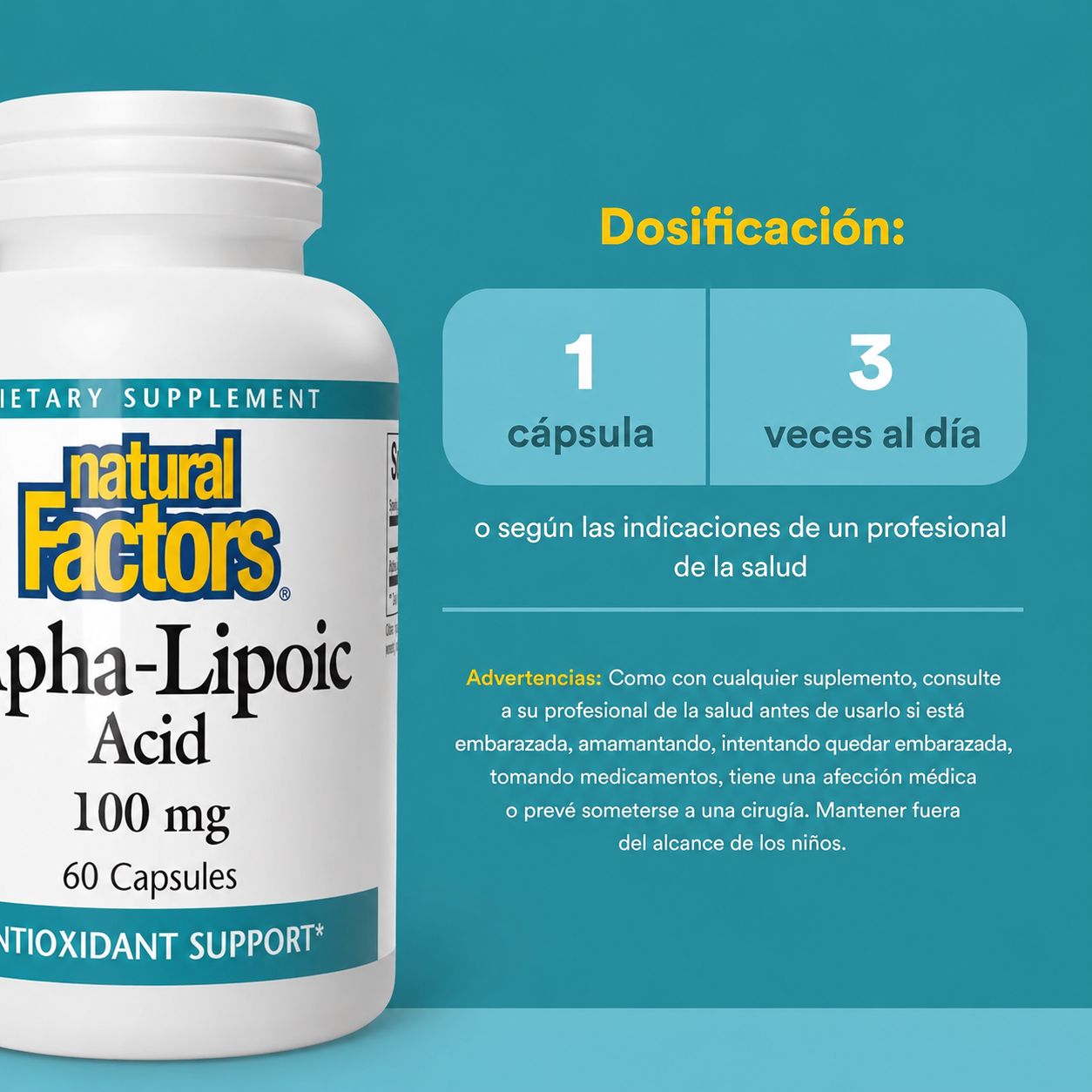Ácido Alfa-Lipoico 100 mg 60 cap, Natural Factors