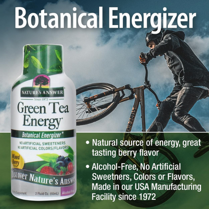 OFERTA 30% Shot Energetico de Te Verde (2 Oz / 60 ml), Nature's Answer