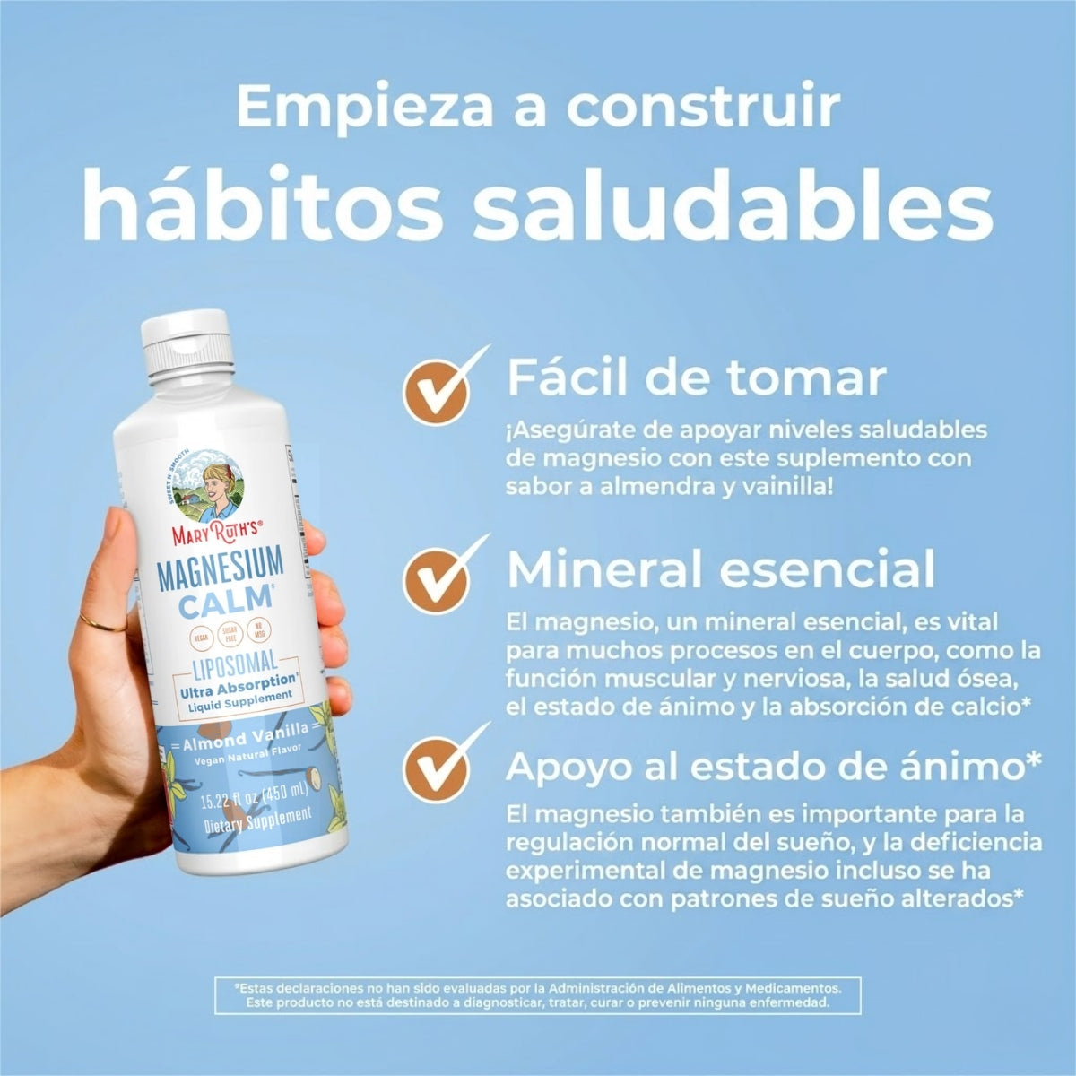 Magnesio Liposomal, Almendra y Vainilla, (15.22 fl oz/450ml), Mary Ruth´s
