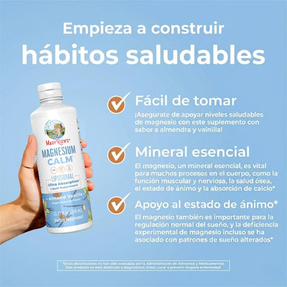 Magnesio Liposomal, Almendra y Vainilla, (15.22 fl oz/450ml), Mary Ruth´s