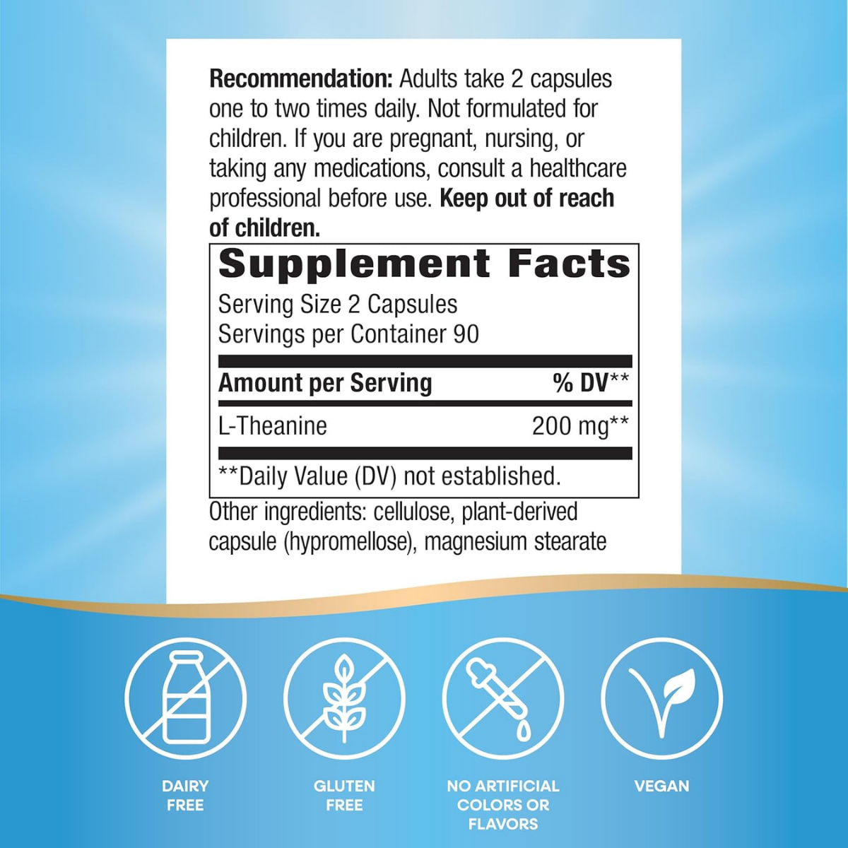 L-Teanina - 200mg - 60 Cápsulas Veganas