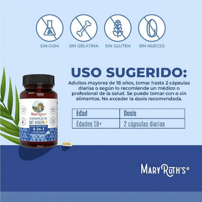Salud Intestinal Completa+ (60 capsules), Mary Ruth´s