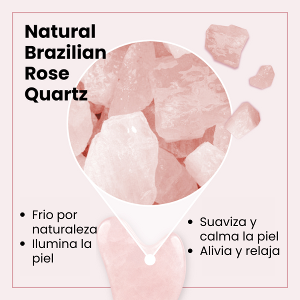 Gua Sha de Cuarzo Rosa Contour 100% Natural, Lindo