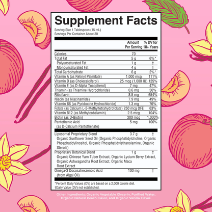 Multivitamínico Liposomal para Mujeres, Vainilla Durazno, Org, (15.22 fl oz/ 450ml), Mary Ruth´s