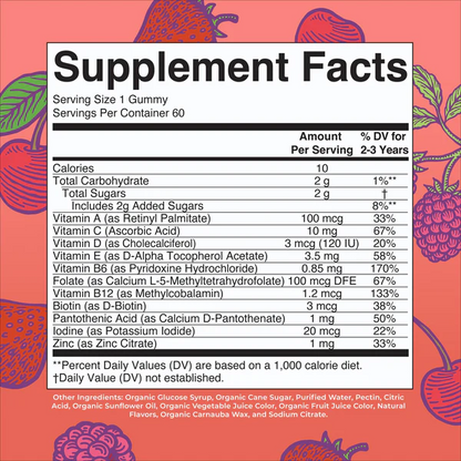 Multivitamínico para Infantes, Bayas Mixtas y Cereza, Org, (60 gomitas), Mary Ruth´s