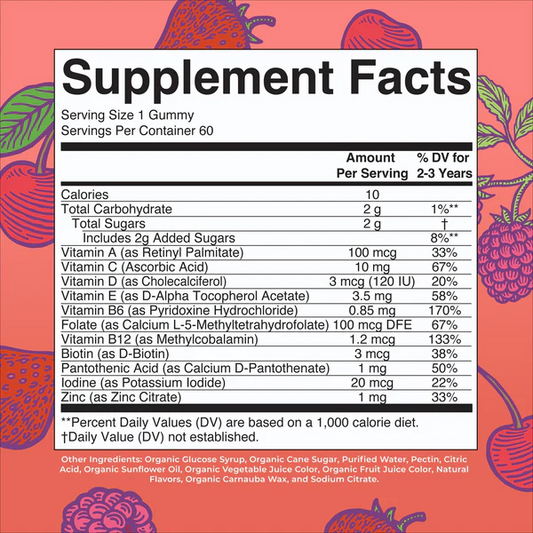 Multivitamínico para Infantes, Bayas Mixtas y Cereza, Org, (60 gomitas), Mary Ruth´s