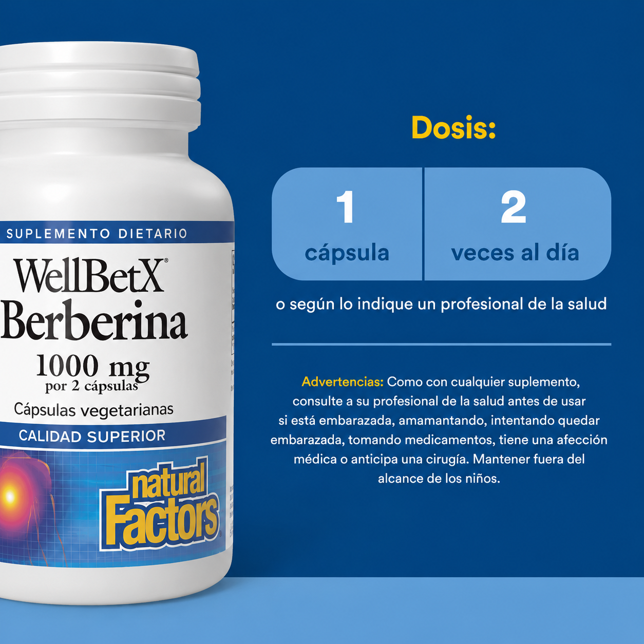 WellBetX® Berberina 500 mg 60 vcap, Natural Factors