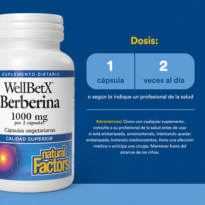 WellBetX® Berberina 500 mg 60 vcap, Natural Factors