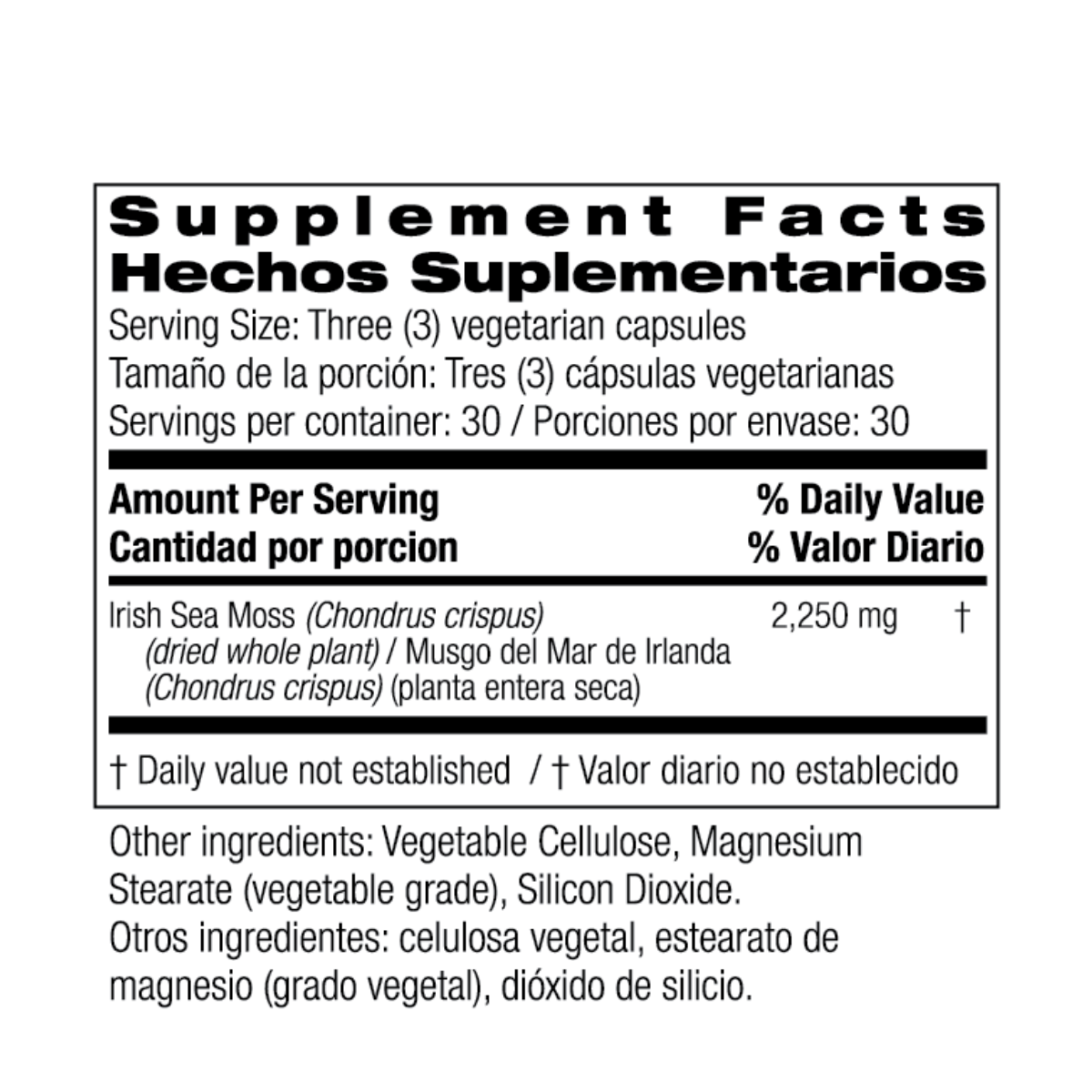 Musgo Marino Irlandés 2,250 Mg (90 Capsulas), Bio Nutrition