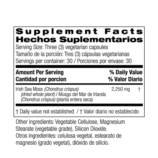 Musgo Marino Irlandés 2,250 Mg (90 Capsulas), Bio Nutrition