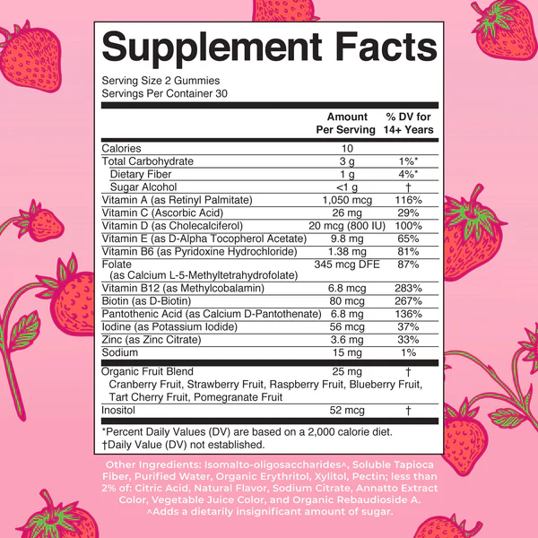 Gomitas multivitamínicas para mujeres / Women's Multivitamin Gummies, Strawberry, 60 ct