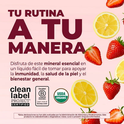 Zinc iónico líquido (120 ml) / Zinc Drops, Strawberry Lemon, Org, (4oz)