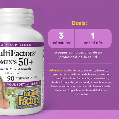 MultiFactors® Mujeres 50+ 90 vcap, Natural Factors