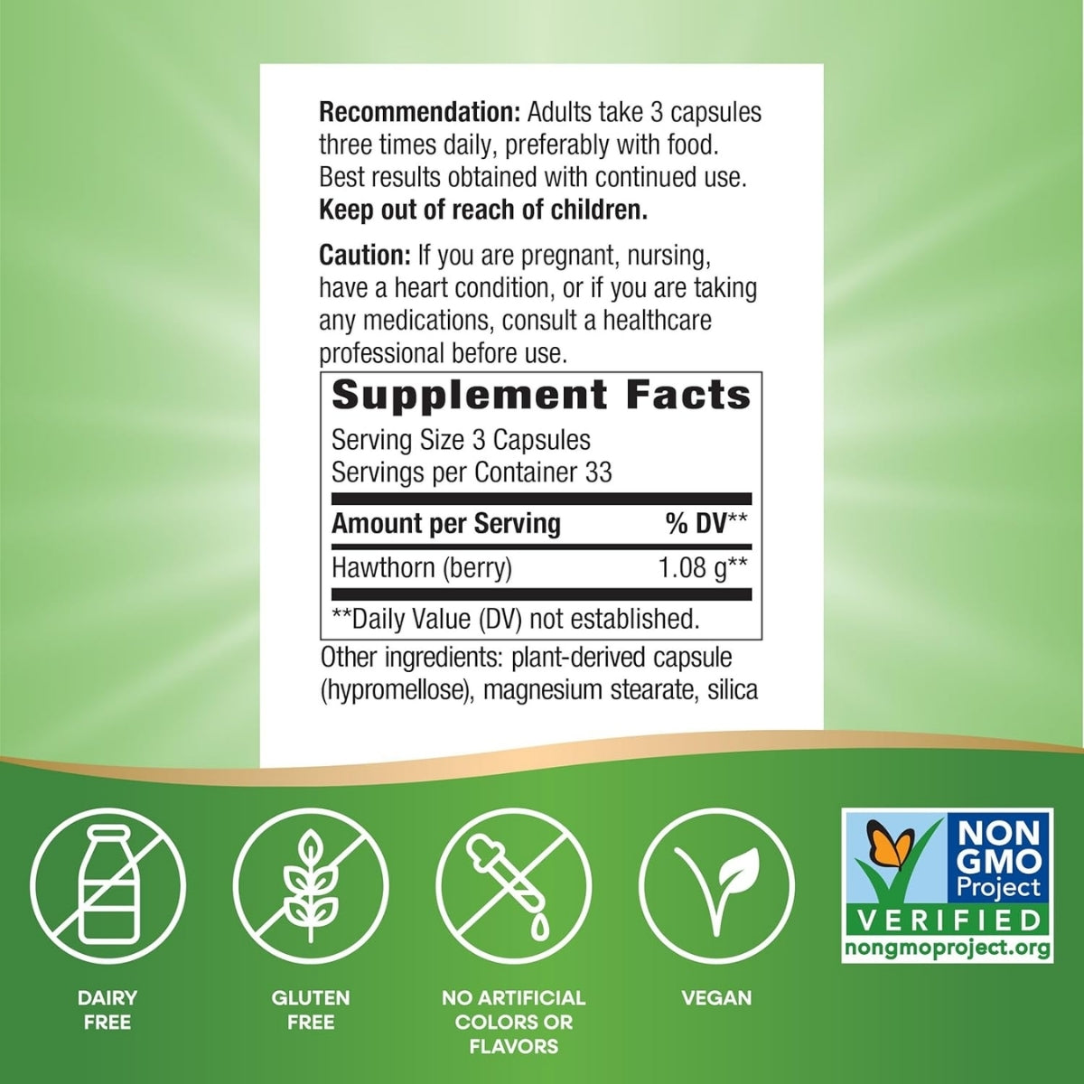 Espino - Bayas - 1,080mg - 100 Cápsulas Veganas
