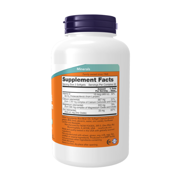 Calcio y Magnesio con Vitamina D3 & Zinc (120 SOFTGEL) / Calcium & Magnesium + D3