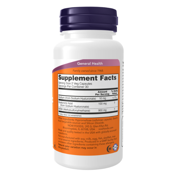 Ácido hialurónico 50mg con MSM (120 Veg Caps) / Hyaluronic Acid with MSM