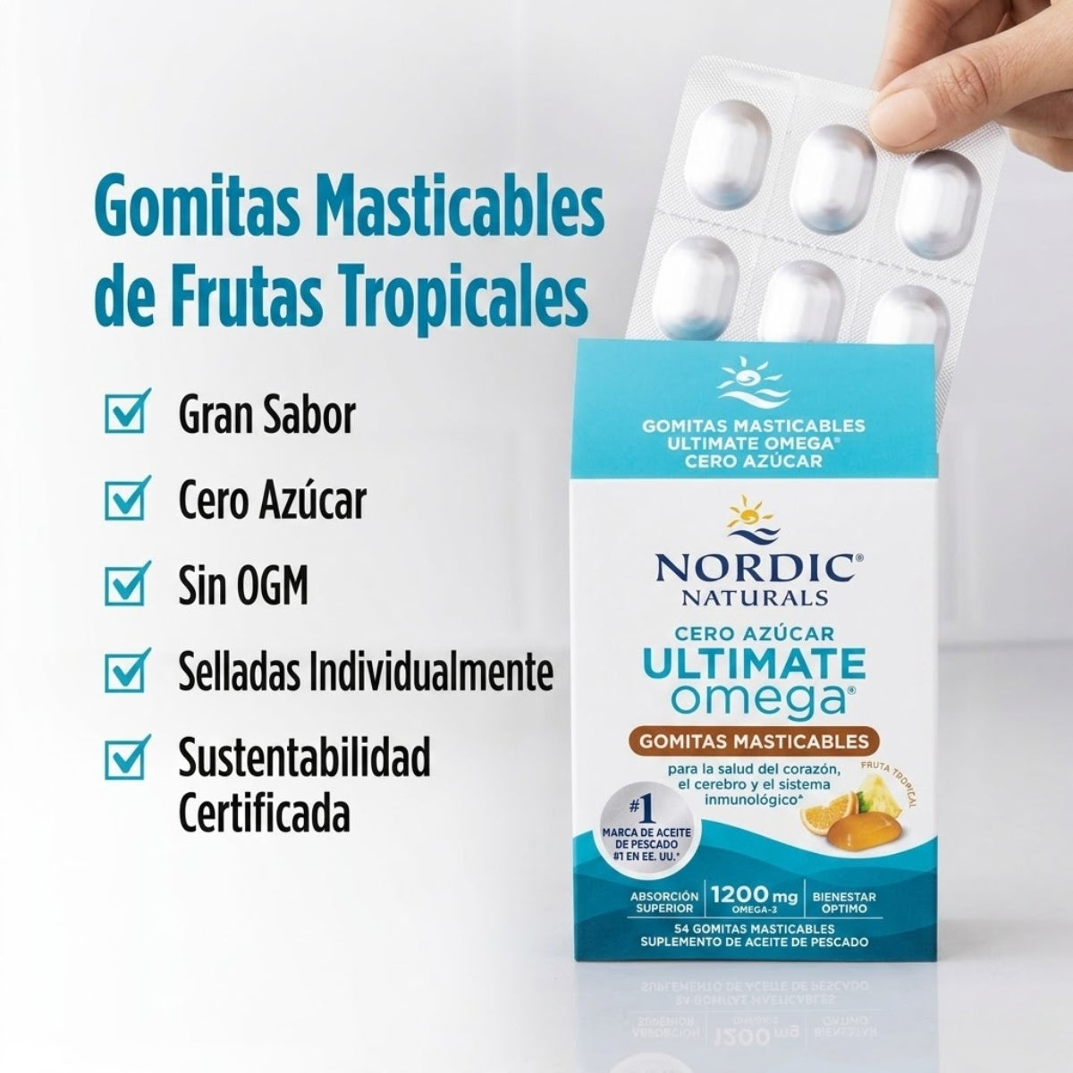 Ultimate Omega Sabor Naranja, Sin Azúcar (54 Gomitas), Nordic Naturals